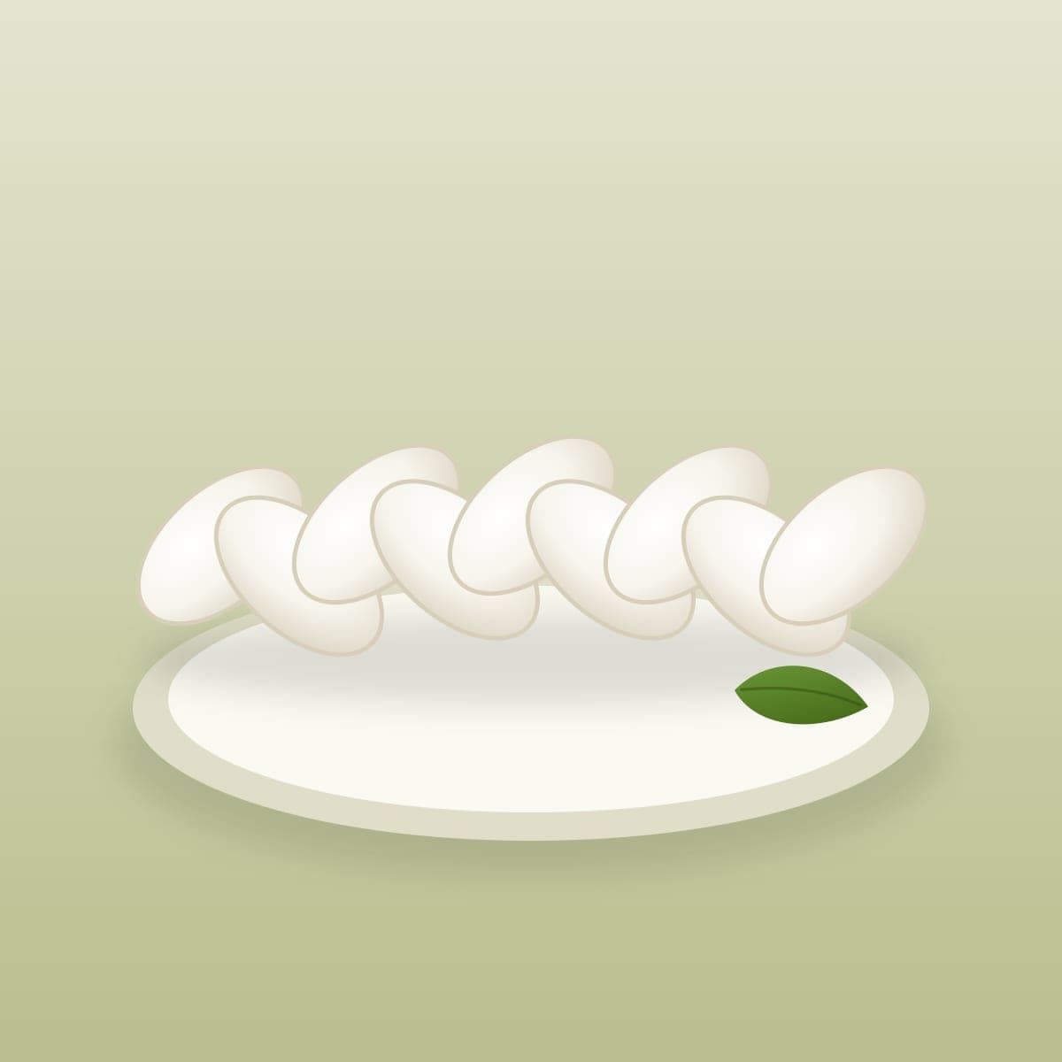 Illustrazione: una treccia di bufala su un piatto bianco